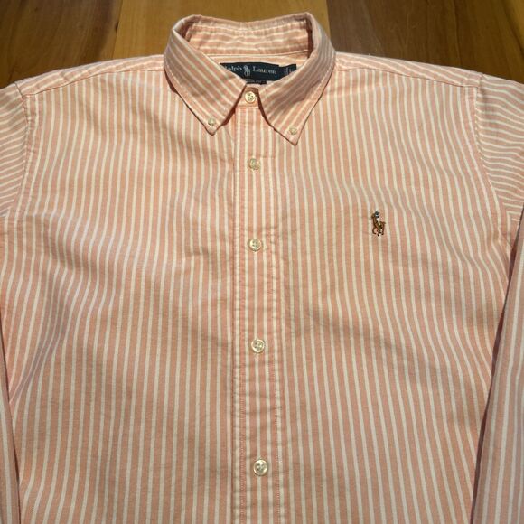 Ralph Lauren Custom Fit Button Down Shirt. Large. Long Sleeve. Stripes. Logo - Picture 2 of 11